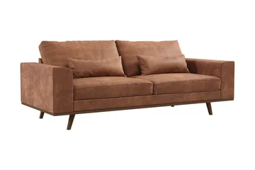 Copenhagen 3-sits Soffa i Konstläder - Brun - Möbler - Vardagsrum - Soffor - Skinnsoffor