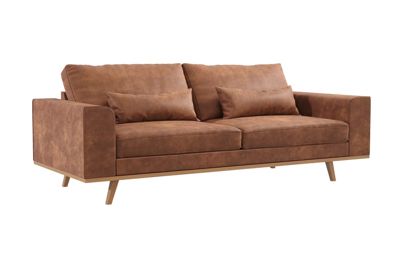 Copenhagen 3-sits Soffa i Konstläder - Brun - Möbler - Vardagsrum - Soffor - 3-sits soffor