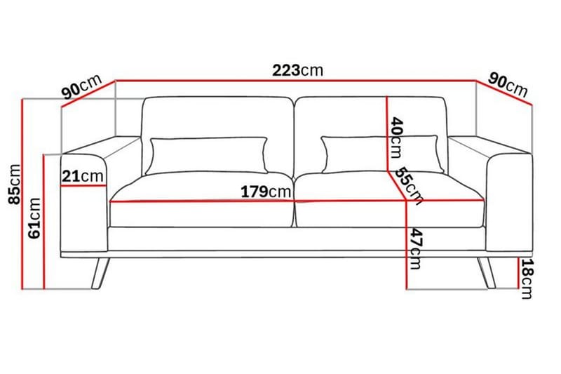 Copenhagen 3-sits Tygsoffa - Beige - Möbler - Vardagsrum - Soffor - 3-sits soffor