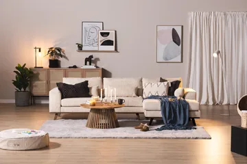 Copenhagen 4-sits Högervänd L-formad Divansoffa i Manchester - Beige - Möbler - Vardagsrum - Soffor - Divansoffa & schäslong