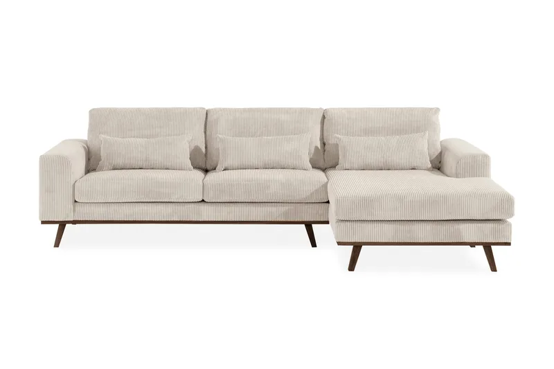 Copenhagen 4-sits Högervänd L-formad Divansoffa i Manchester - Beige - Möbler - Vardagsrum - Soffor - Divansoffa & schäslong