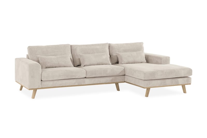 Copenhagen 4-sits Högervänd L-formad Divansoffa i Manchester - Beige - Möbler - Vardagsrum - Soffor - Divansoffa & schäslong