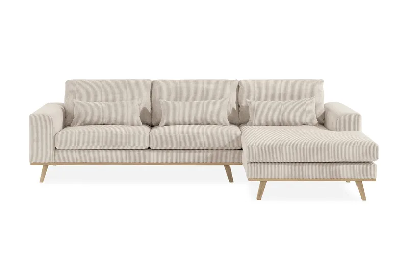 Copenhagen 4-sits Högervänd L-formad Divansoffa i Manchester - Beige - Möbler - Vardagsrum - Soffor - Divansoffa & schäslong
