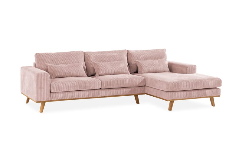Copenhagen 4-sits Högervänd L-formad Divansoffa i Manchester - Rosa - Möbler - Vardagsrum - Soffor - Divansoffa & schäslong