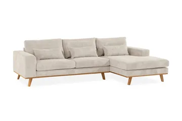 Copenhagen 4-sits Högervänd L-formad Djup Divansoffa i Manchester - Beige - Möbler - Vardagsrum - Soffor - Divansoffa & schäslong