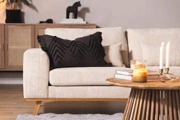 Copenhagen 4-sits Högervänd L-formad Djup Divansoffa i Manchester - Beige - Möbler - Vardagsrum - Soffor - Divansoffa & schäslong