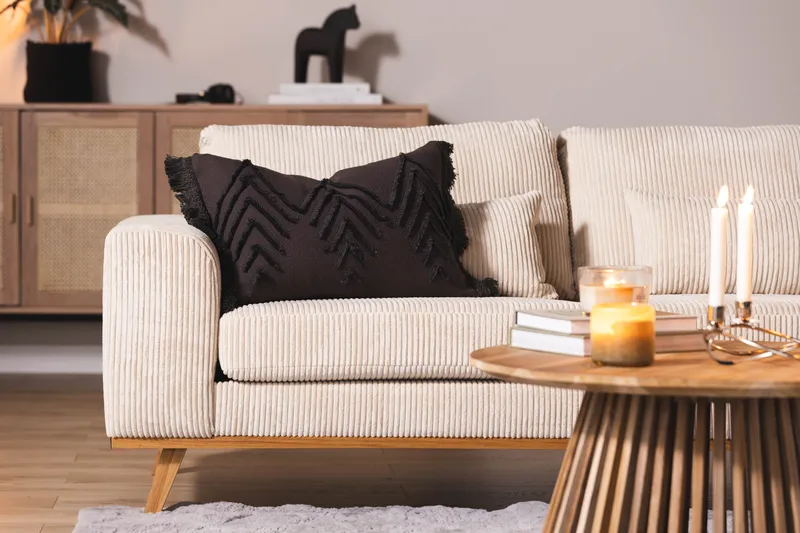 Copenhagen 4-sits Högervänd L-formad Djup Divansoffa i Manchester - Beige - Möbler - Vardagsrum - Soffor - Divansoffa & schäslong