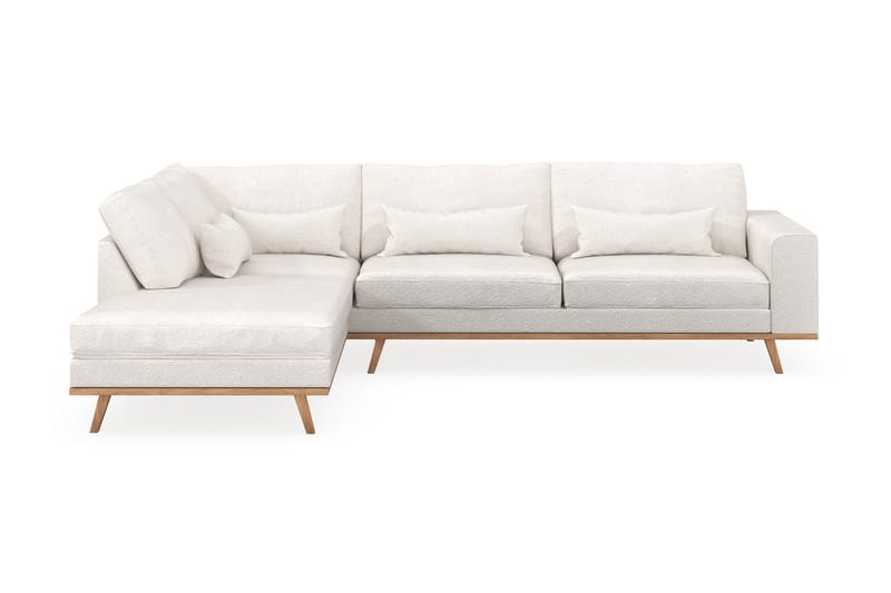 Copenhagen 4-sits Vänstervänd L-formad Schäslongsoffa i Bouclé - Vit - Möbler - Vardagsrum - Soffor - Divansoffa & schäslong