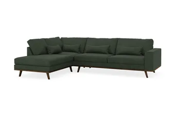Copenhagen 4-sits Vänstervänd L-formad Schäslongsoffa i Manchester - Mörkgrön - Möbler - Vardagsrum - Soffor - Divansoffa & schäslong