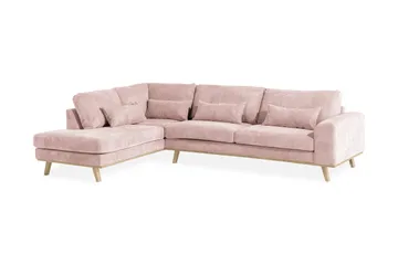 Copenhagen 4-sits Vänstervänd L-formad Schäslongsoffa i Manchester - Rosa - Möbler - Vardagsrum - Soffor - Divansoffa & schäslong