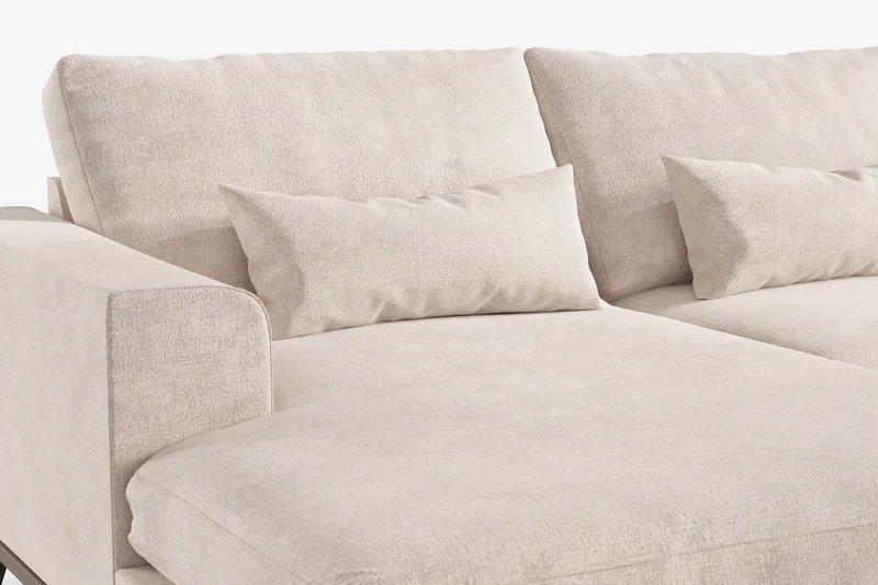 Copenhagen 5-sits Högervänd U-formad Large Soffa med Divan och Schäslong i Chenille - Beige - Möbler - Vardagsrum - Soffor - U-soffor