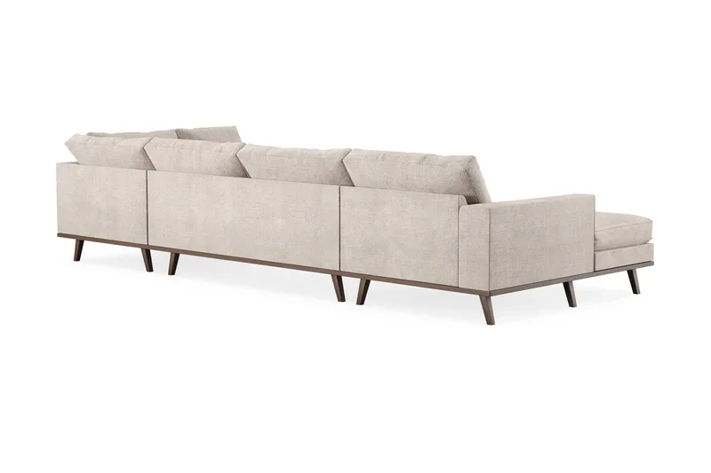 Copenhagen 5-sits Högervänd U-formad Large Soffa med Divan och Schäslong i Chenille - Grå / Beige - Möbler - Vardagsrum - Soffor - U-soffor