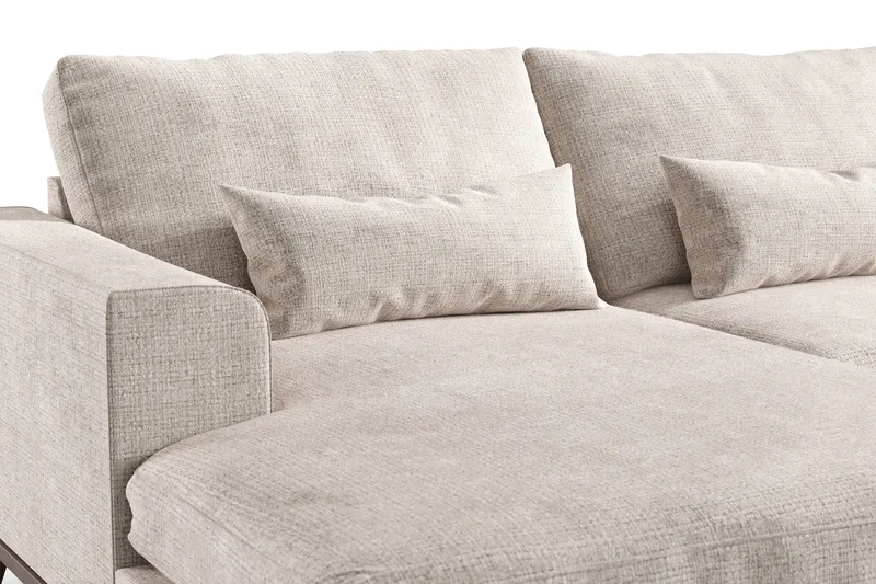 Copenhagen 5-sits Högervänd U-formad Large Soffa med Divan och Schäslong i Chenille - Grå / Beige - Möbler - Vardagsrum - Soffor - U-soffor