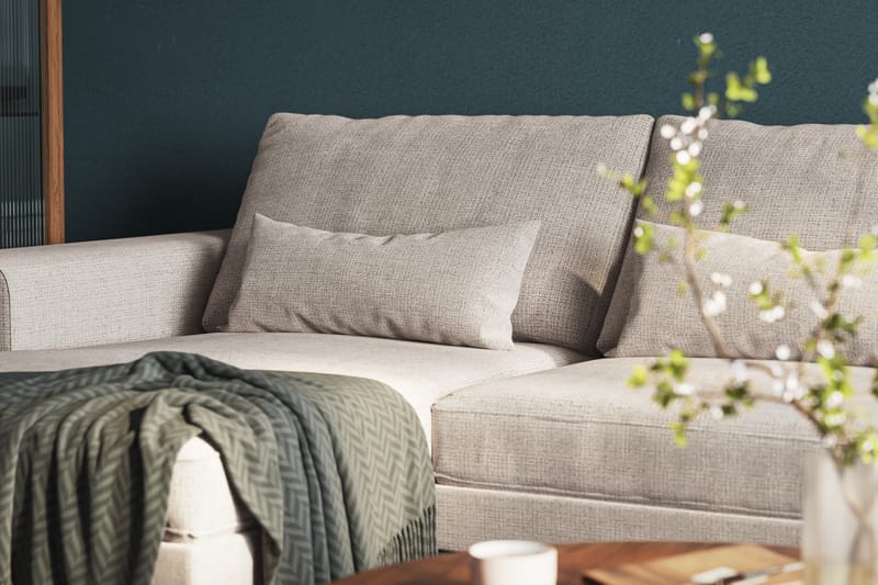 Copenhagen 5-sits Högervänd U-formad Large Soffa med Divan och Schäslong i Chenille - Grå / Beige - Möbler - Vardagsrum - Soffor - U-soffor