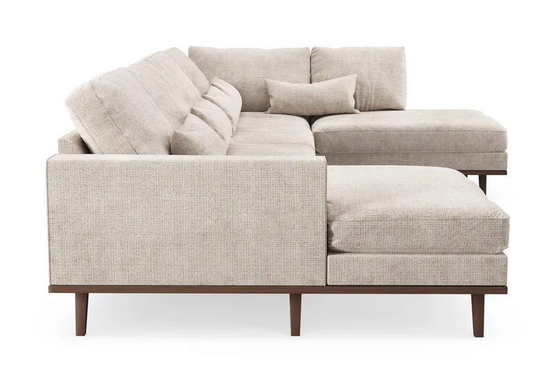 Copenhagen 5-sits Högervänd U-formad Large Soffa med Divan och Schäslong i Chenille - Grå / Beige - Möbler - Vardagsrum - Soffor - U-soffor