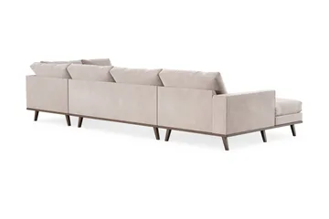 Copenhagen 5-sits Högervänd U-formad Large Soffa med Divan och Schäslong i Sammet - Beige - Möbler - Vardagsrum - Soffor - Sammetssoffor