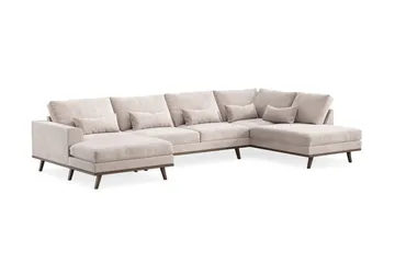 Copenhagen 5-sits Högervänd U-formad Large Soffa med Divan och Schäslong i Sammet - Beige - Möbler - Vardagsrum - Soffor - Sammetssoffor