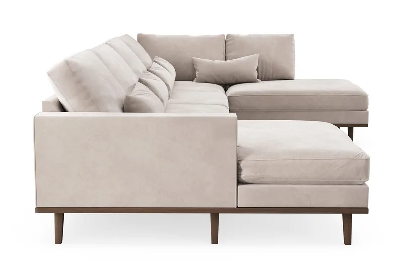 Copenhagen 5-sits Högervänd U-formad Large Soffa med Divan och Schäslong i Sammet - Beige - Möbler - Vardagsrum - Soffor - Sammetssoffor