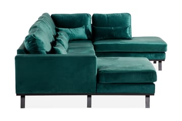 Copenhagen 5-sits Högervänd U-formad Soffa med Divan och Schäslong i Sammet - Grön - Möbler - Vardagsrum - Soffor - U-soffor