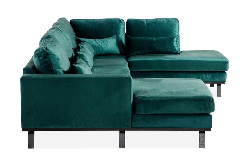 Copenhagen 5-sits Högervänd U-formad Soffa med Divan och Schäslong i Sammet - Grön - Möbler - Vardagsrum - Soffor - U-soffor