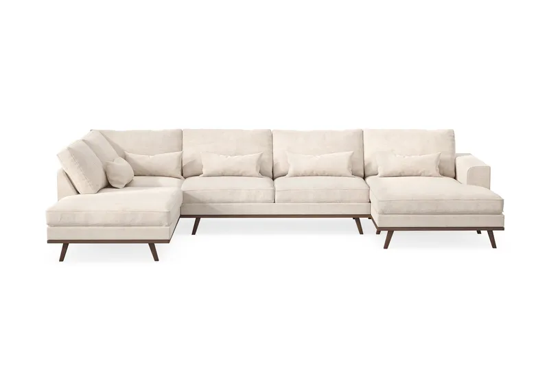 Copenhagen 5-sits Vänstervänd U-formad Large Soffa med Divan och Schäslong i Chenille - Beige - Möbler - Vardagsrum - Soffor - U-soffor