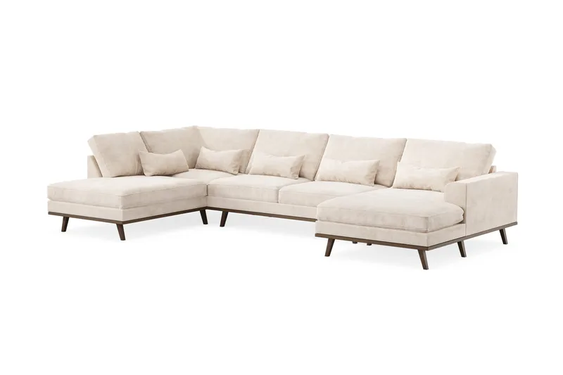 Copenhagen 5-sits Vänstervänd U-formad Large Soffa med Divan och Schäslong i Chenille - Beige - Möbler - Vardagsrum - Soffor - U-soffor