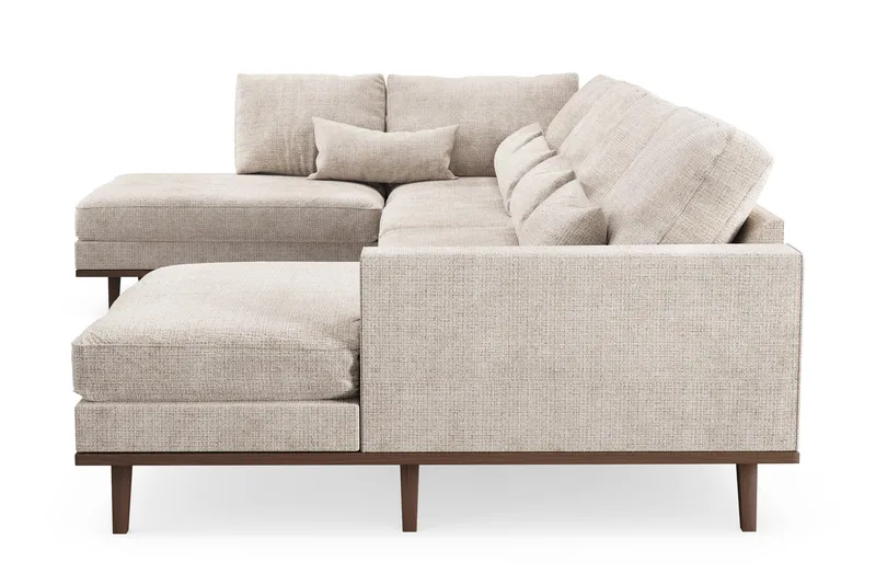 Copenhagen 5-sits Vänstervänd U-formad Large Soffa med Divan och Schäslong i Chenille - Grå / Beige - Möbler - Vardagsrum - Soffor - U-soffor
