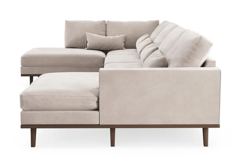 Copenhagen 5-sits Vänstervänd U-formad Large Soffa med Divan och Schäslong i Sammet - Beige - Möbler - Vardagsrum - Soffor - Sammetssoffor