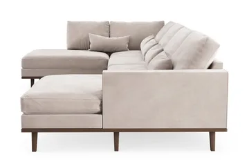 Copenhagen 5-sits Vänstervänd U-formad Large Soffa med Divan och Schäslong i Sammet - Beige - Möbler - Vardagsrum - Soffor - U-soffor