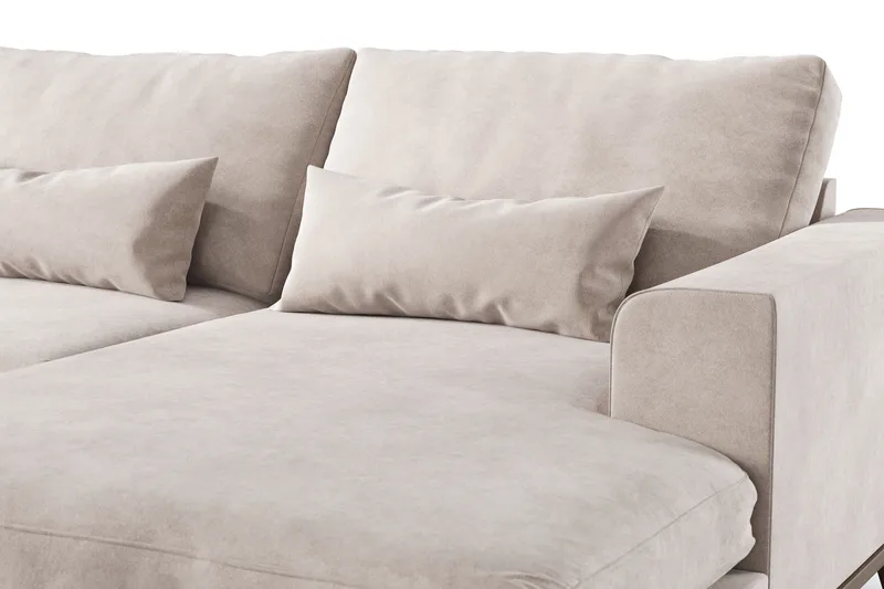 Copenhagen 5-sits Vänstervänd U-formad Large Soffa med Divan och Schäslong i Sammet - Beige - Möbler - Vardagsrum - Soffor - Sammetssoffor