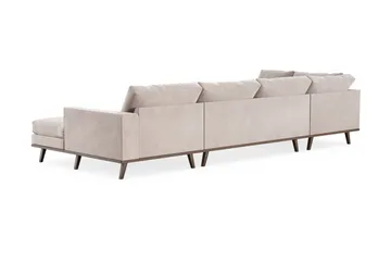 Copenhagen 5-sits Vänstervänd U-formad Large Soffa med Divan och Schäslong i Sammet - Beige - Möbler - Vardagsrum - Soffor - U-soffor