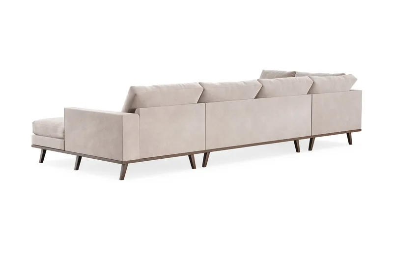 Copenhagen 5-sits Vänstervänd U-formad Large Soffa med Divan och Schäslong i Sammet - Beige - Möbler - Vardagsrum - Soffor - Sammetssoffor