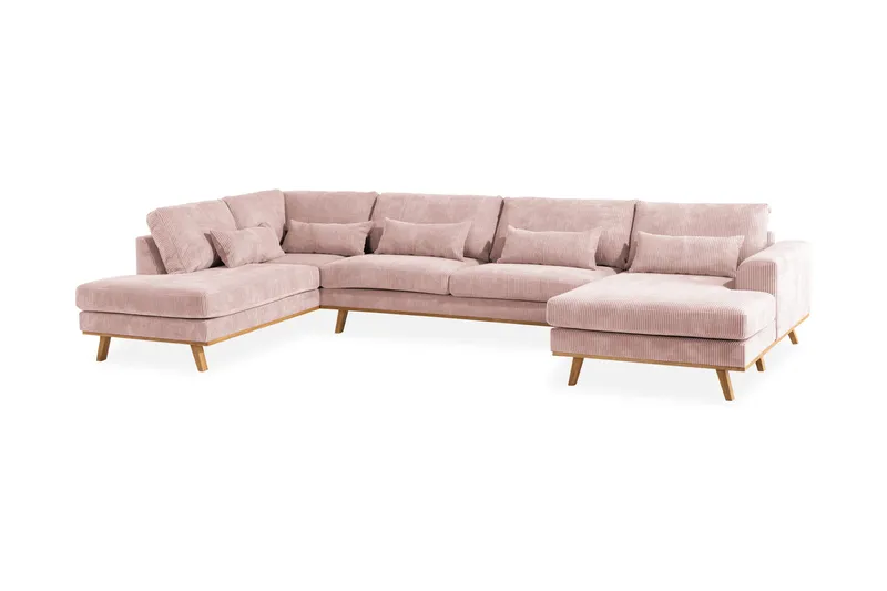 Copenhagen 5-sits Vänstervänd U-formad Soffa med Divan och Schäslong i Manchester - Rosa - Möbler - Vardagsrum - Soffor - U-soffor