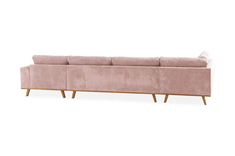 Copenhagen 5-sits Vänstervänd U-formad Soffa med Divan och Schäslong i Manchester - Rosa - Möbler - Vardagsrum - Soffor - U-soffor