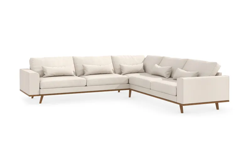 Copenhagen 6-sits L-formad Hörnsoffa i Tyg - Beige - Möbler - Vardagsrum - Soffor - Hörnsoffor