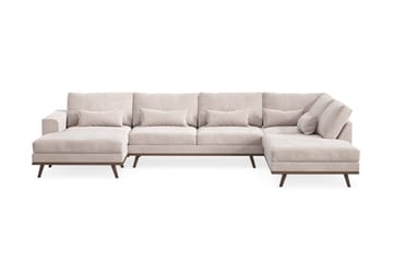 Copenhagen Stor U Soffa Sammet med Divan och Schäslong Höger
