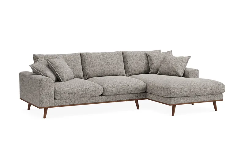 Copenhagen Premium 4-sits Högervänd L-formad Djup Divansoffa i Chenille - Grå - Möbler - Vardagsrum - Soffor - Divansoffa & schäslong