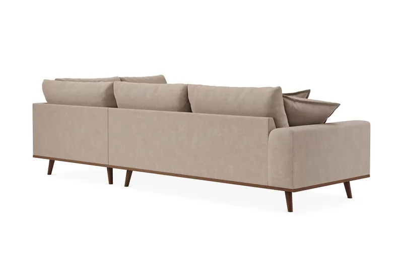 Copenhagen Premium 4-sits Högervänd L-formad Djup Schäslongsoffa i Tyg - Ljusbrun - Möbler - Vardagsrum - Soffor - Divansoffa & schäslong