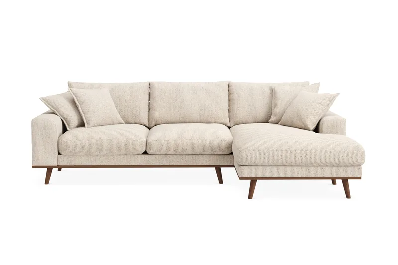 Copenhagen Premium 4-sits Högervänd L-formad Djup Divansoffa i Chenille - Beige - Möbler - Vardagsrum - Soffor - Divansoffa & schäslong