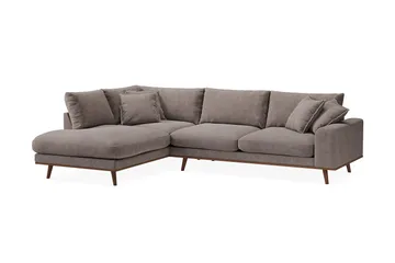 Copenhagen Premium 4-sits Vänstervänd L-formad Djup Schäslongsoffa i Tyg - Brun - Möbler - Vardagsrum - Soffor - Divansoffa & schäslong