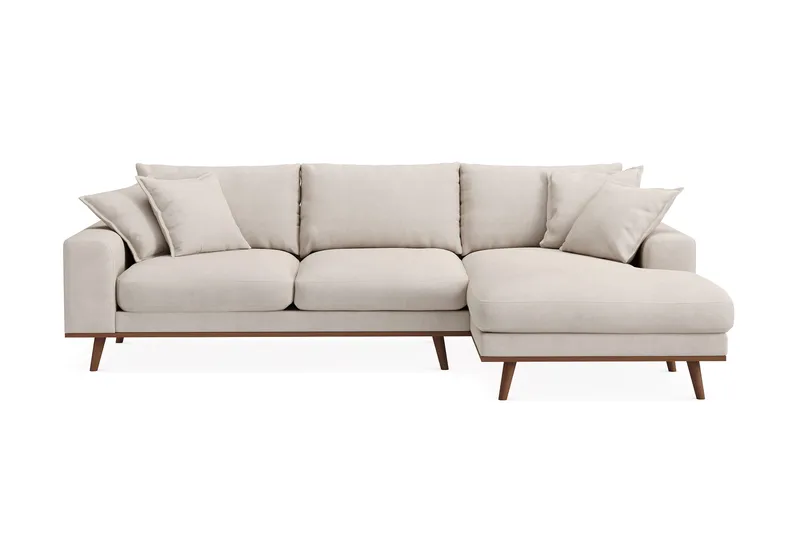 Copenhagen Premium 4-sits Högervänd L-formad Djup Divansoffa i Tyg - Beige - Möbler - Vardagsrum - Soffor - Divansoffa & schäslong