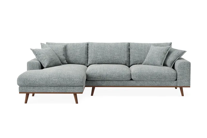 Copenhagen Premium 4-sits Vänstervänd L-formad Djup Divansoffa i Chenille - Grå/Blå - Möbler - Vardagsrum - Soffor - Divansoffa & schäslong