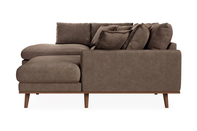 Copenhagen Premium 5-sits Vänstervänd U-formad Djup Soffa med Divan och Schäslong i Tyg - Mörkbrun - Möbler - Vardagsrum - Soffor - U-soffor