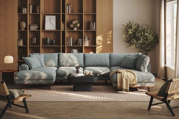 Copenhagen Premium 5-sits Högervänd U-formad Djup Soffa med Divan och Schäslong i Chenille - Grå/Blå - Möbler - Vardagsrum - Soffor - U-soffor