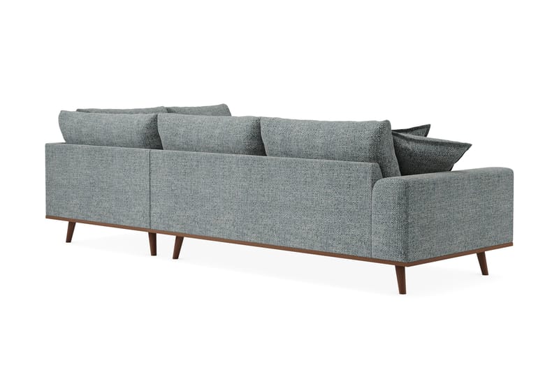 Copenhagen Premium 4-sits Högervänd L-formad Djup Schäslongsoffa i Chenille - Grå/Blå - Möbler - Vardagsrum - Soffor - Divansoffa & schäslong