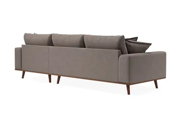 Copenhagen Premium 4-sits Högervänd L-formad Djup Divansoffa i Tyg - Brun - Möbler - Vardagsrum - Soffor - Divansoffa & schäslong