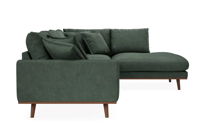 Copenhagen Premium 4-sits Högervänd L-formad Djup Schäslongsoffa i Tyg - Grön - Möbler - Vardagsrum - Soffor - Divansoffa & schäslong