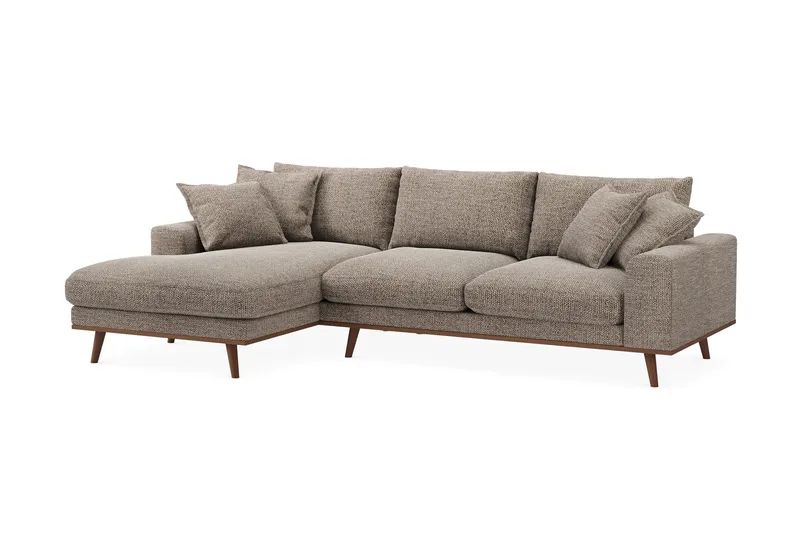 Copenhagen Premium 4-sits Vänstervänd L-formad Djup Divansoffa i Chenille - Brun - Möbler - Vardagsrum - Soffor - Divansoffa & schäslong