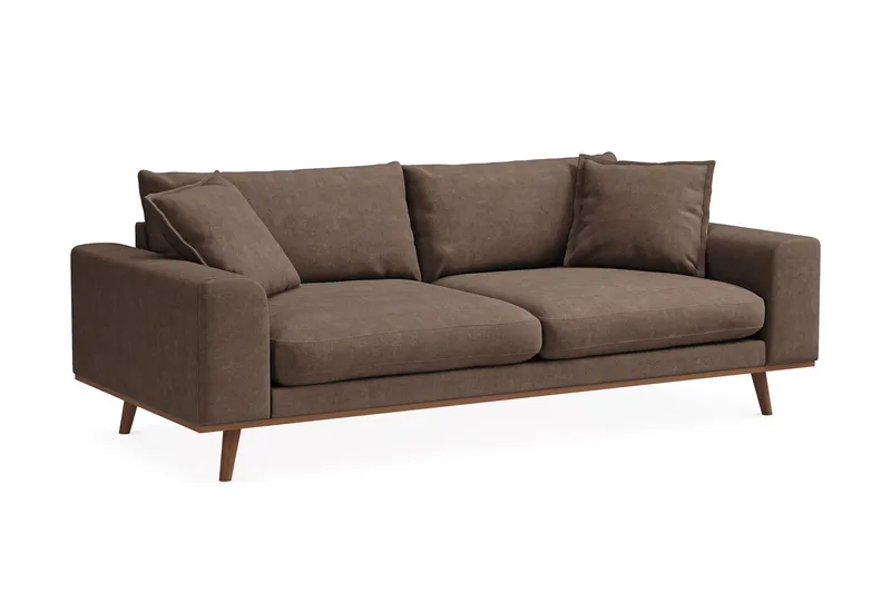 Copenhagen Premium Djup 3-sits Soffa i Chenille - Mörkbrun - Möbler - Vardagsrum - Soffor - 3-sits soffor
