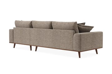 Copenhagen Premium 4-sits Högervänd L-formad Djup Divansoffa i Chenille - Brun - Möbler - Vardagsrum - Soffor - Divansoffa & schäslong